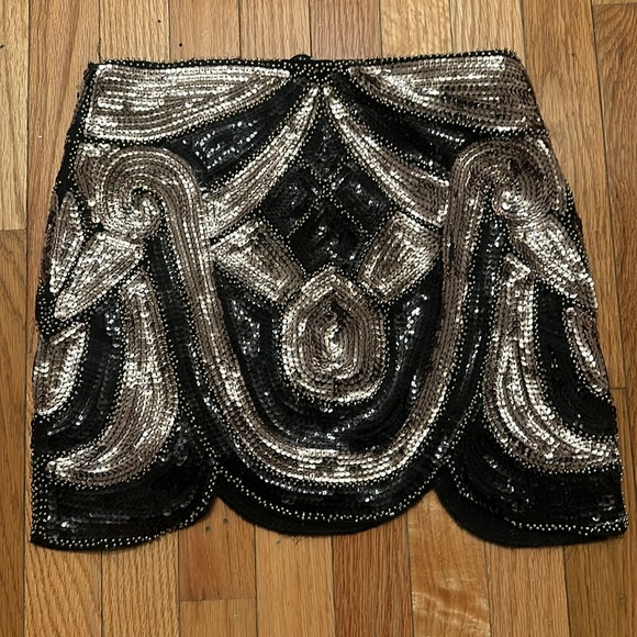 Endless Rose S black and silver sequin skirt S - Picture 3 of 3